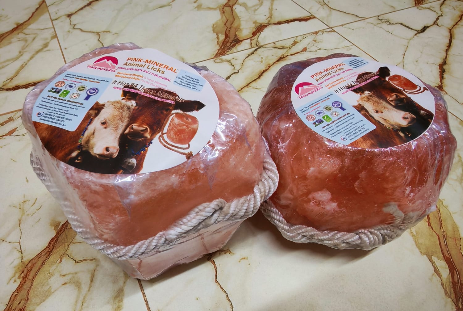 Pink Mineral Animal Licks (Rock Salt for Animal) -3 to 3.5 KG Round Block